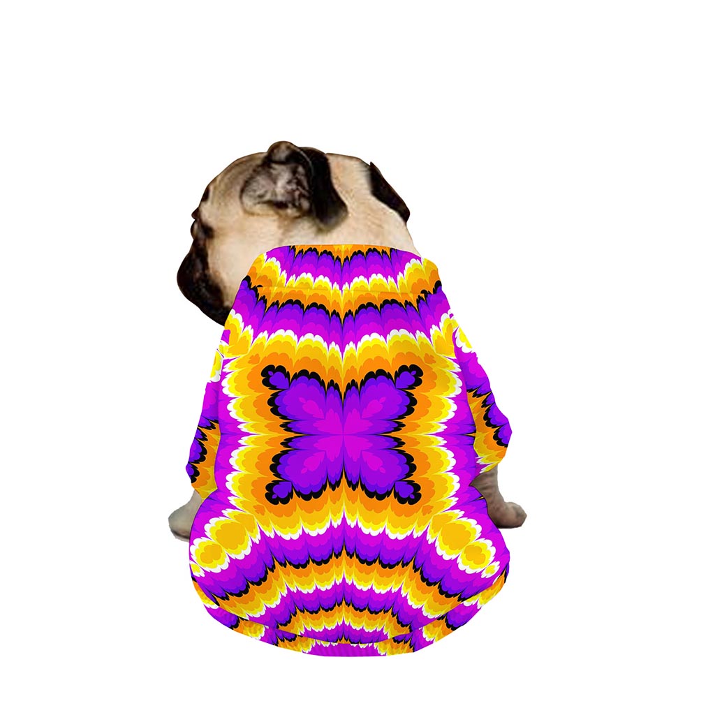 Yellow Explosion Moving Optical Illusion Dog Zip Up Jacket