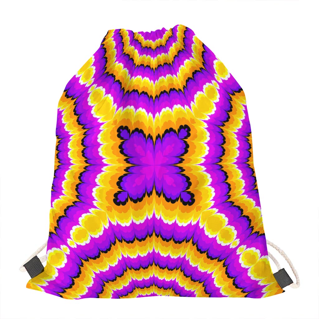 Yellow Explosion Moving Optical Illusion Drawstring Bag