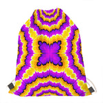 Yellow Explosion Moving Optical Illusion Drawstring Bag