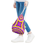 Yellow Explosion Moving Optical Illusion Drawstring Bag