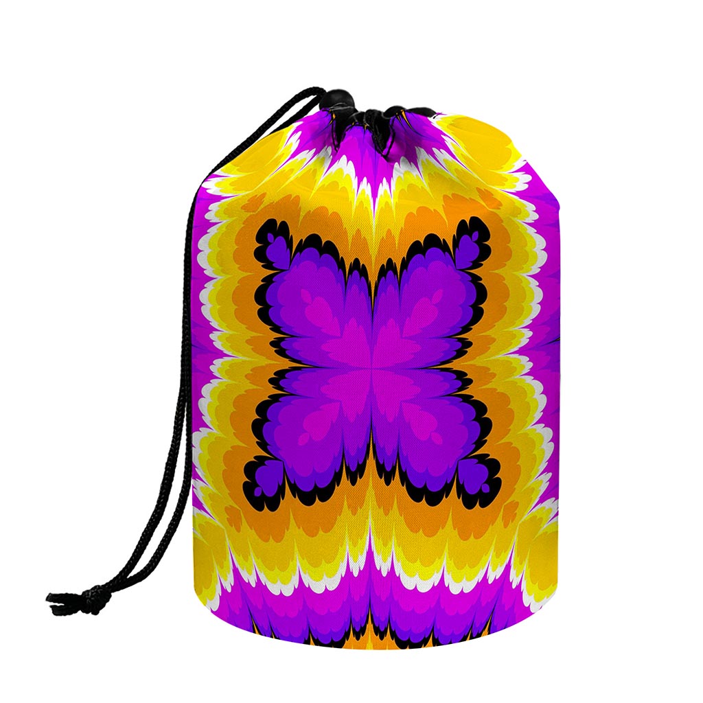 Yellow Explosion Moving Optical Illusion Drawstring Makeup Bag