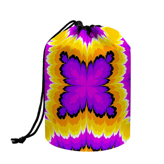 Yellow Explosion Moving Optical Illusion Drawstring Makeup Bag