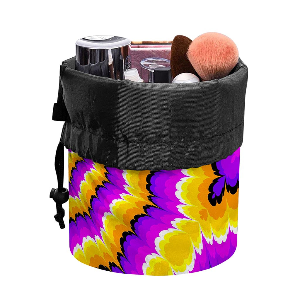 Yellow Explosion Moving Optical Illusion Drawstring Makeup Bag