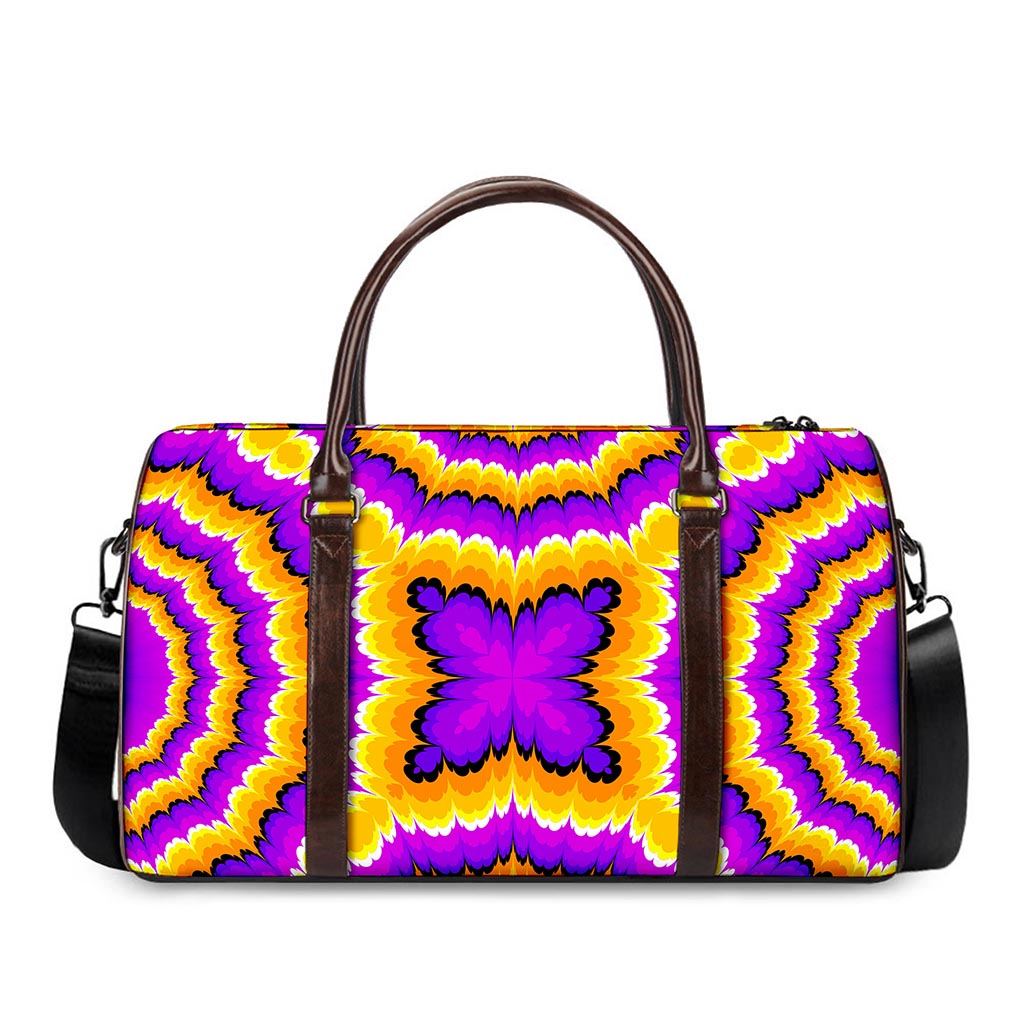 Yellow Explosion Moving Optical Illusion Duffle Bag