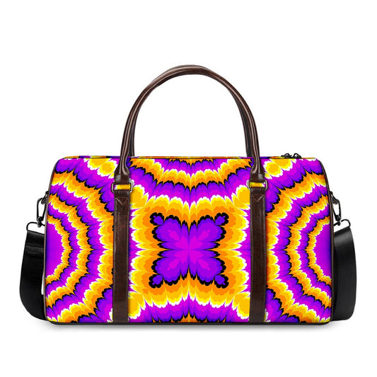 Yellow Explosion Moving Optical Illusion Duffle Bag