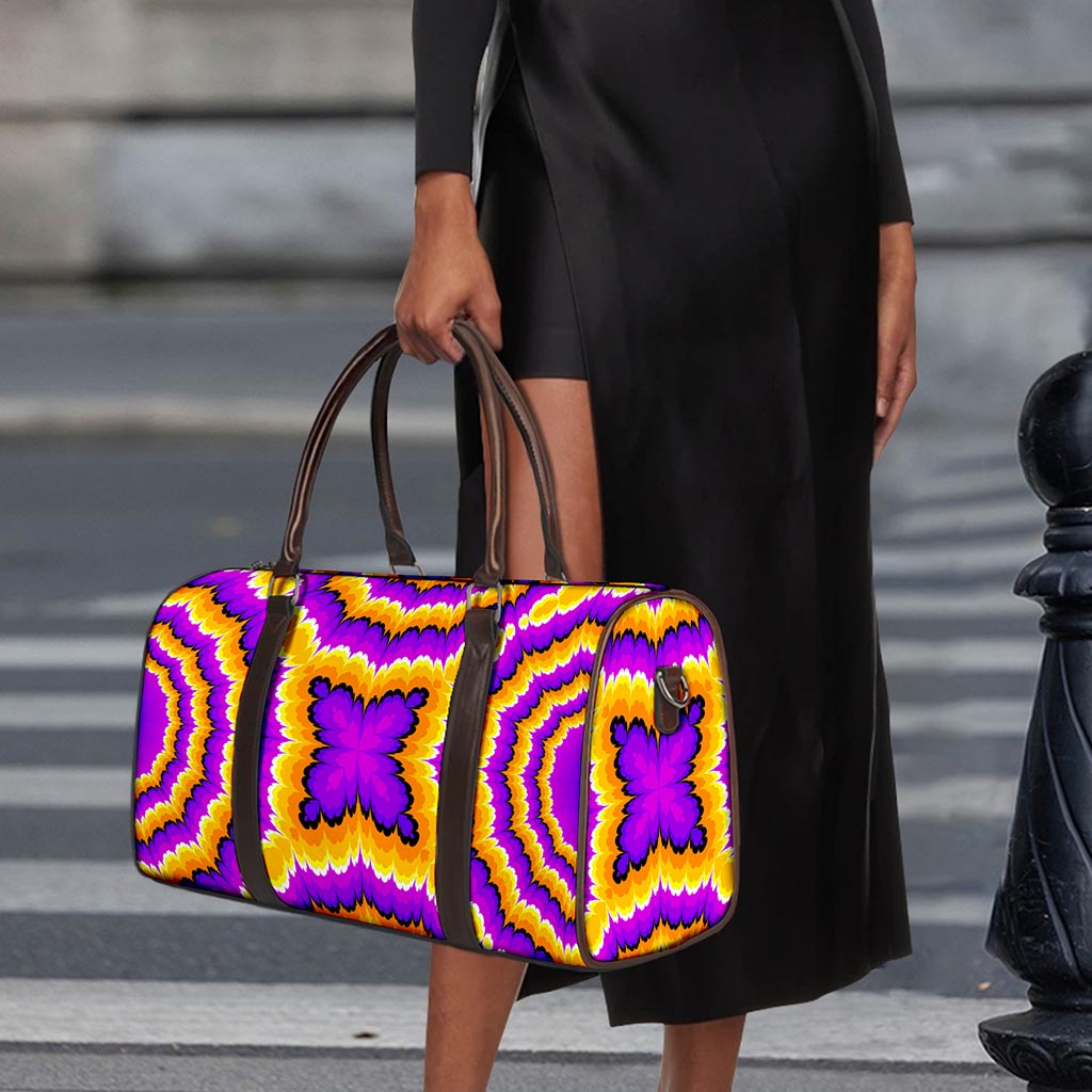Yellow Explosion Moving Optical Illusion Duffle Bag