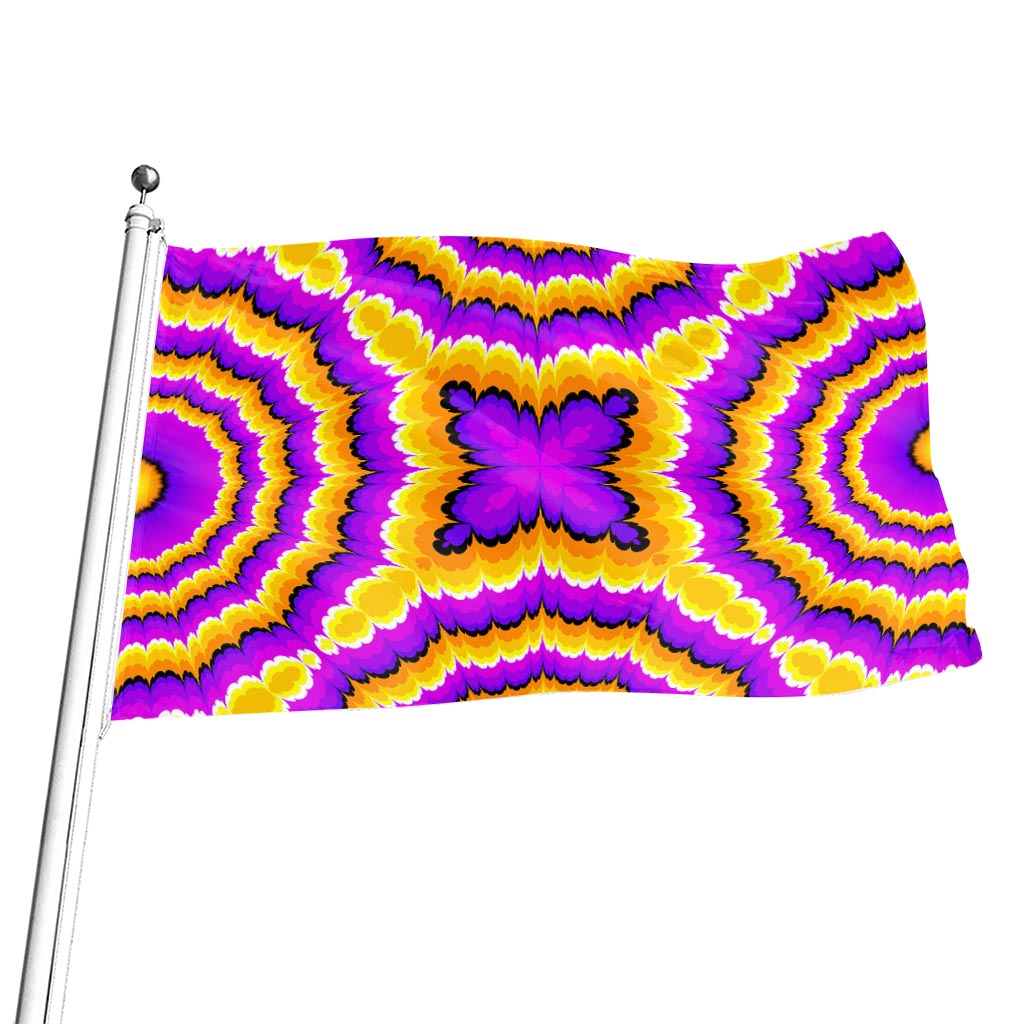 Yellow Explosion Moving Optical Illusion Flag