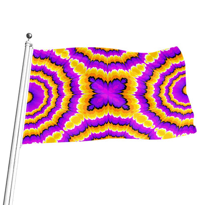 Yellow Explosion Moving Optical Illusion Flag