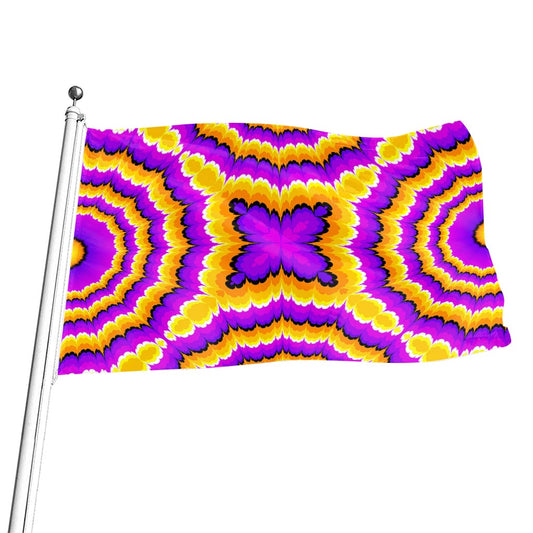 Yellow Explosion Moving Optical Illusion Flag