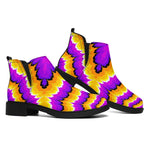 Yellow Explosion Moving Optical Illusion Flat Ankle Boots