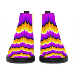 Yellow Explosion Moving Optical Illusion Flat Ankle Boots