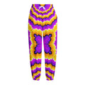 Yellow Explosion Moving Optical Illusion Fleece Lined Knit Pants