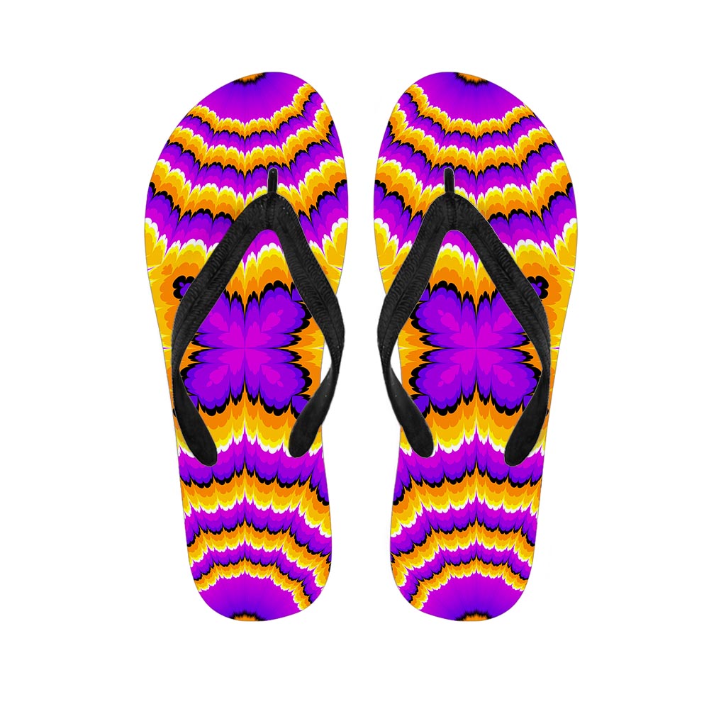 Yellow Explosion Moving Optical Illusion Flip Flops