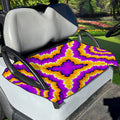 Yellow Explosion Moving Optical Illusion Golf Cart Seat Cover