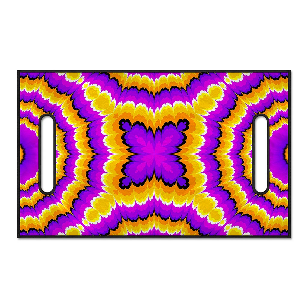 Yellow Explosion Moving Optical Illusion Golf Cart Seat Cover