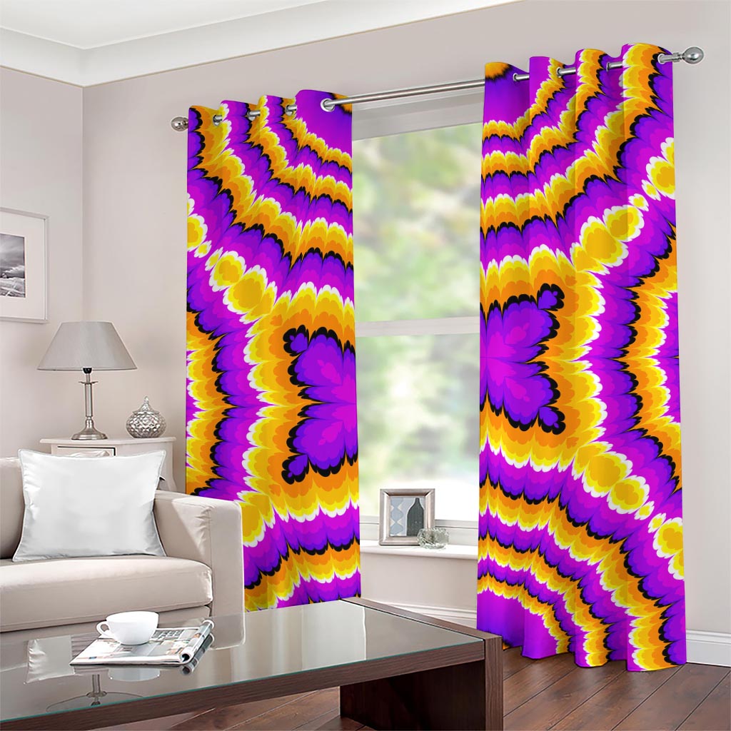 Yellow Explosion Moving Optical Illusion Grommet Curtains
