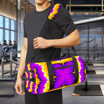 Yellow Explosion Moving Optical Illusion Gym Bag