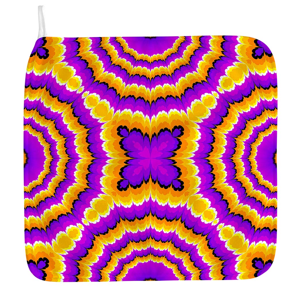 Yellow Explosion Moving Optical Illusion Hand Towel