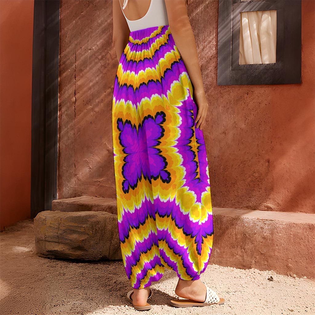 Yellow Explosion Moving Optical Illusion Harem Pants
