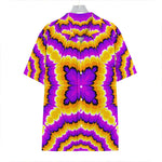 Yellow Explosion Moving Optical Illusion Hawaiian Shirt