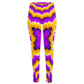 Yellow Explosion Moving Optical Illusion High-Waisted Pocket Leggings