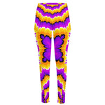Yellow Explosion Moving Optical Illusion High-Waisted Pocket Leggings