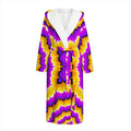 Yellow Explosion Moving Optical Illusion Hooded Bathrobe