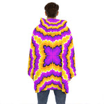 Yellow Explosion Moving Optical Illusion Hoodie Blanket