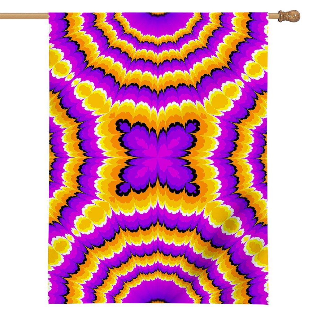 Yellow Explosion Moving Optical Illusion House Flag