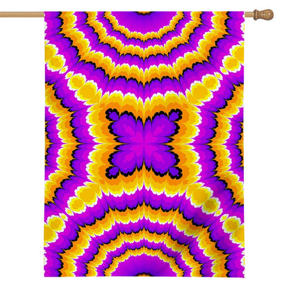 Yellow Explosion Moving Optical Illusion House Flag