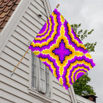 Yellow Explosion Moving Optical Illusion House Flag