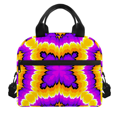 Yellow Explosion Moving Optical Illusion Insulated Lunch Bag