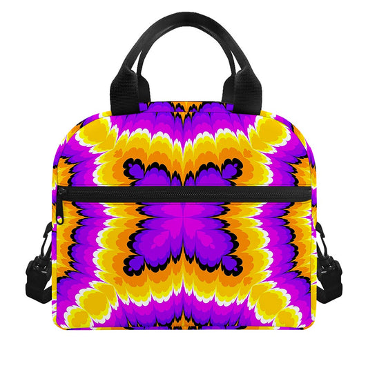 Yellow Explosion Moving Optical Illusion Insulated Lunch Bag