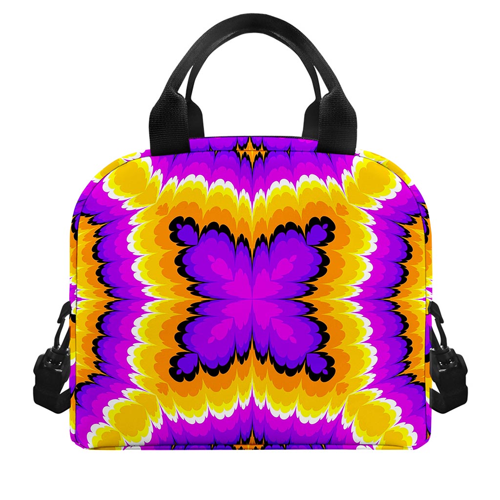 Yellow Explosion Moving Optical Illusion Insulated Lunch Bag