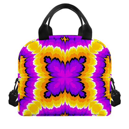 Yellow Explosion Moving Optical Illusion Insulated Lunch Bag