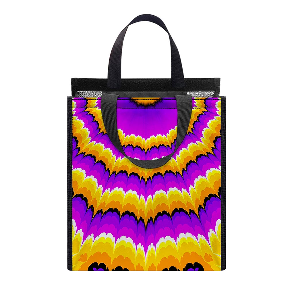 Yellow Explosion Moving Optical Illusion Insulated Lunch Tote