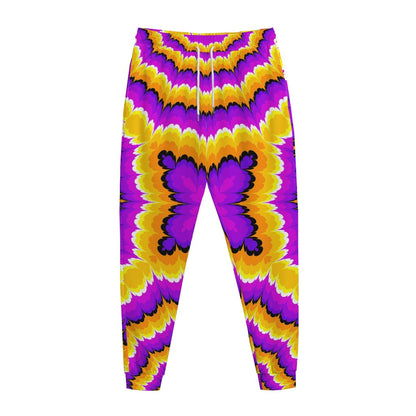 Yellow Explosion Moving Optical Illusion Jogger Pants