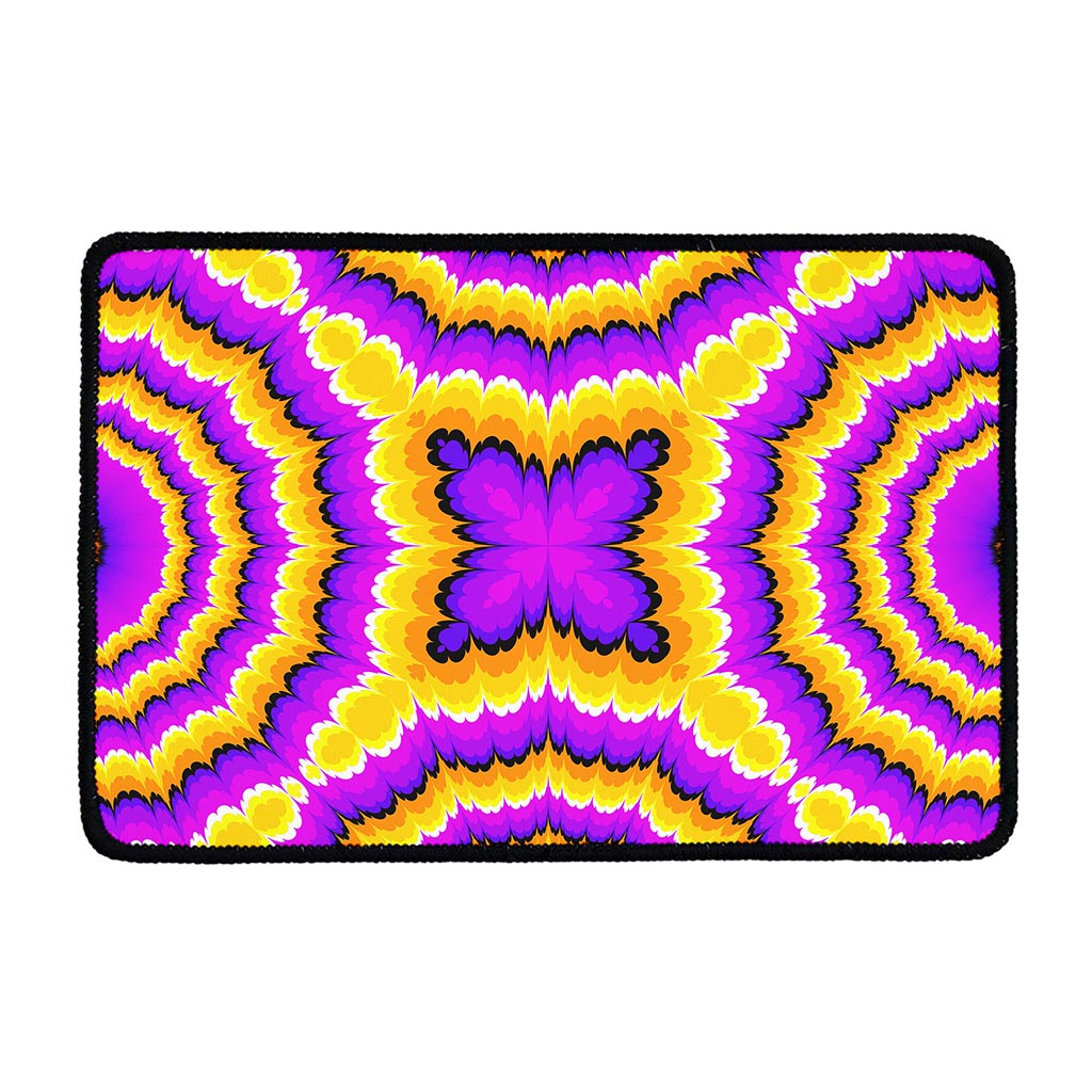 Yellow Explosion Moving Optical Illusion Kitchen Mat