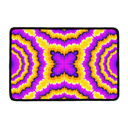 Yellow Explosion Moving Optical Illusion Kitchen Mat