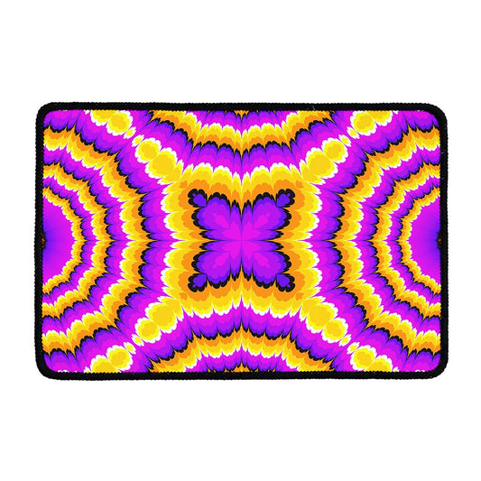 Yellow Explosion Moving Optical Illusion Kitchen Mat
