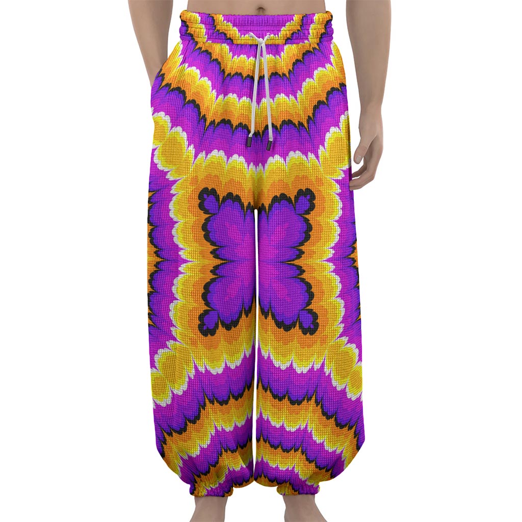 Yellow Explosion Moving Optical Illusion Lantern Pants