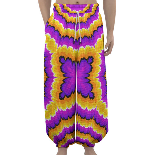 Yellow Explosion Moving Optical Illusion Lantern Pants