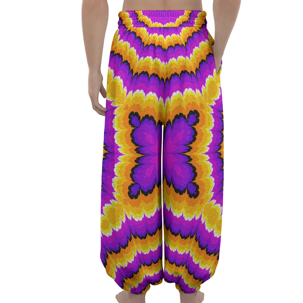 Yellow Explosion Moving Optical Illusion Lantern Pants