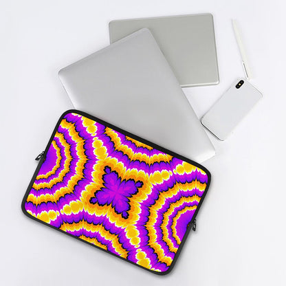 Yellow Explosion Moving Optical Illusion Laptop Sleeve