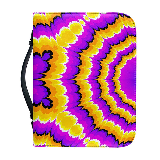 Yellow Explosion Moving Optical Illusion Leather Bible Cover