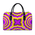 Yellow Explosion Moving Optical Illusion Leather Duffel Bag