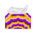 Yellow Explosion Moving Optical Illusion Leather Tissue Box Cover