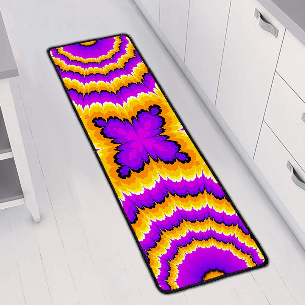 Yellow Explosion Moving Optical Illusion Long Kitchen Mat