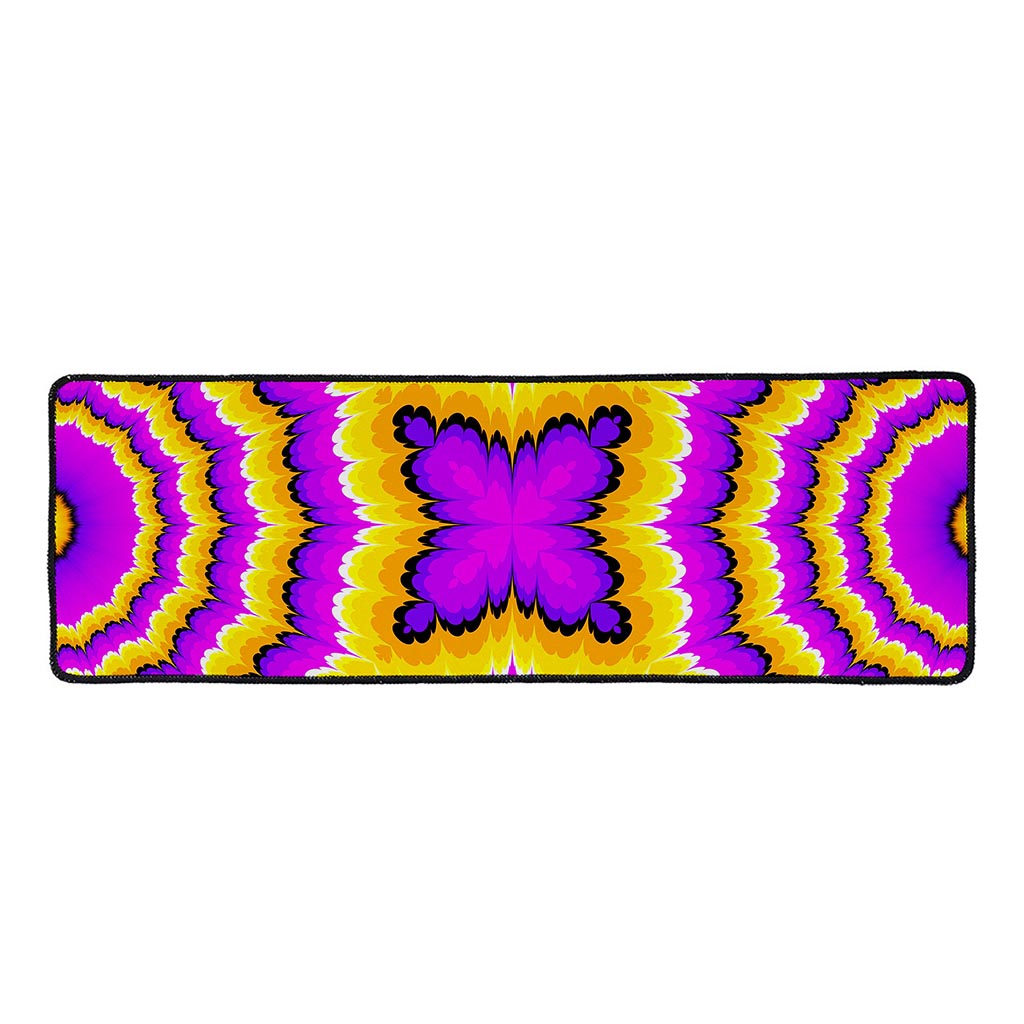Yellow Explosion Moving Optical Illusion Long Kitchen Mat