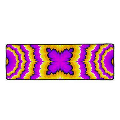 Yellow Explosion Moving Optical Illusion Long Kitchen Mat